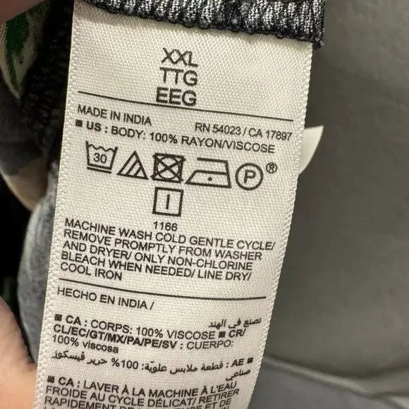 Old Navy Maxi Dress Black Floral V-Neck Coastal Tropical Resort Womens XXL NEW - Picture 9 of 13